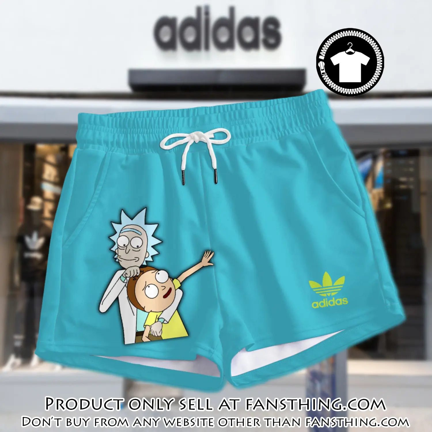Premium rick and morty in adidas women shorts lady beach shorts wms1084 fst0740736